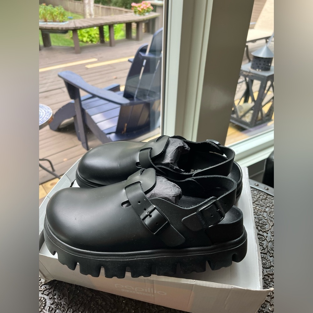 BIRKENSTOCK PAPILLIO TOKIO CHUNKY CLOGS IN BLACK 38 EU 7 US - Picture 6 of 10